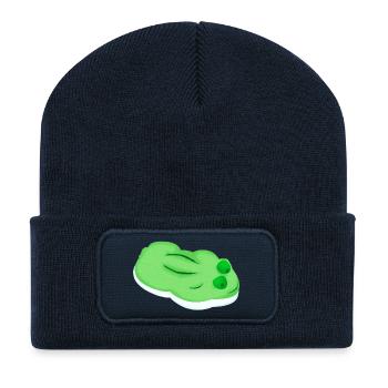 Gummifrosch comic - Recycelte Patch Beanie - French Navy - Vorne