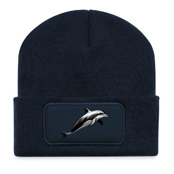 Dauphin - Mignon Ocean Pet Design - Beanie recyclé à patch - bleu marine - Devant