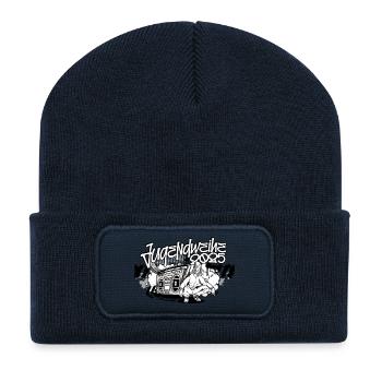 Jugendweiheparty 2025 Jugendweihe Spruch - Recycelte Patch Beanie - French Navy - Vorne