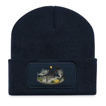 Table de ping-pong Fish - Beanie recyclé à patch - bleu marine - Devant