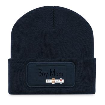 Boy Mom - Recycelte Patch Beanie - French Navy - Vorne