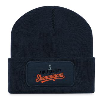 Half Century Shenanigans Party Hut Geburtstag - Recycelte Patch Beanie - French Navy - Vorne