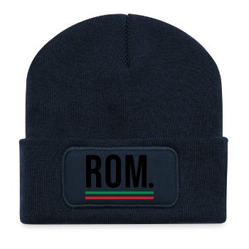 🇮🇹 ROM – Minimalistisches City-Shirt im Italien- - Recycelte Patch Beanie - French Navy - Vorne