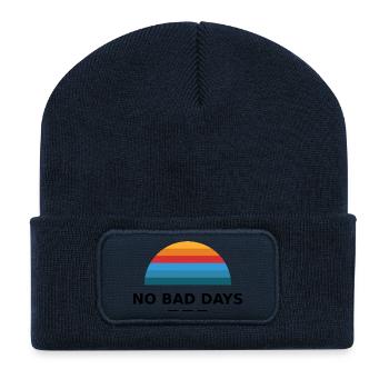 PAS DE MAUVAIS JOURS - Beanie recyclé à patch - bleu marine - Devant
