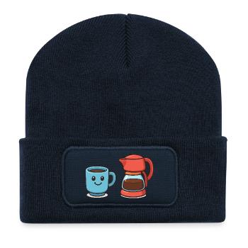 Coffee Cup Coffee Pot - Recycled Patch Beanie - french navy - Front