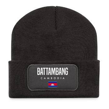 Battambang Kambodscha Khmer - Recycelte Patch Beanie - Dunkelgrau - Vorne