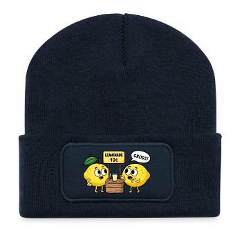 Lemon Comic – Lemonade for 10 Cents - Recycled Patch Beanie - french navy - Front