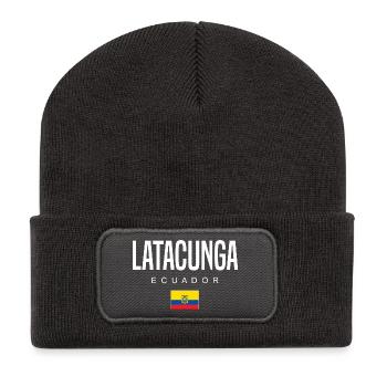 Latacunga Équateur Équatoriens - Beanie recyclé à patch - charbon - Devant