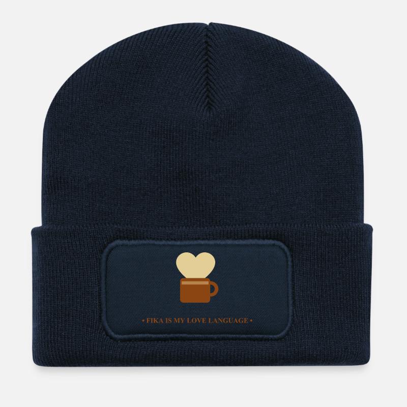Coupe avec cœur Fika Message - Beanie recyclé à patch - bleu marine