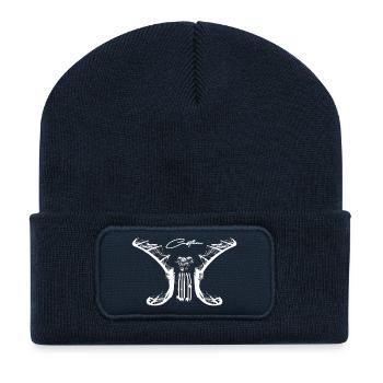 Faux Ailes Crâne Gothique - Beanie recyclé à patch - bleu marine - Devant