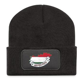 Hongrie - Beanie recyclé à patch - charbon - Devant