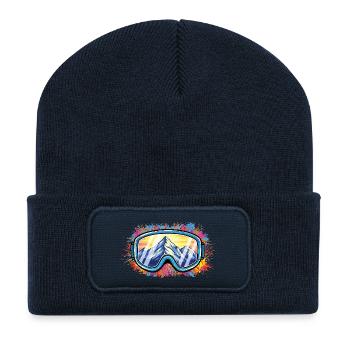 Apres Ski Party Crew Snow Skiing Ski Funny - Recycled Patch Beanie - french navy - Front