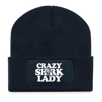 Crazy Shark Lady - Recycled Patch Beanie - french navy - Front