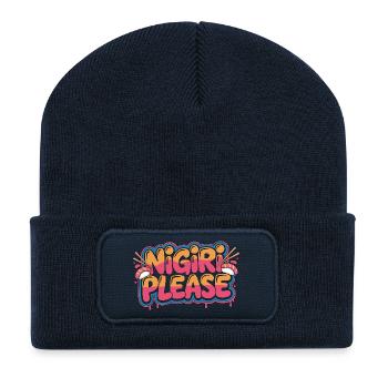 Sushi Nigiri Please Seafood Lover Japanese Food - Recycled Patch Beanie - french navy - Front