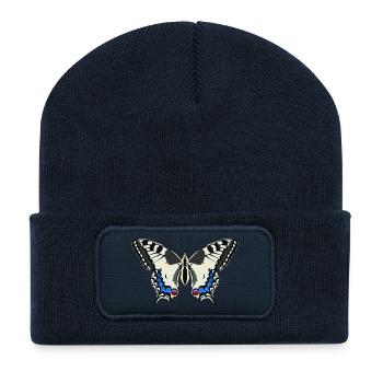 Papillons : Le madaud - Beanie recyclé à patch - bleu marine - Devant