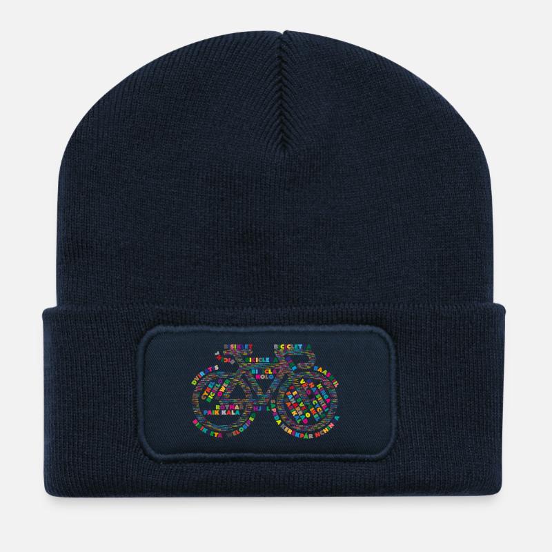 Fahrradsprachen V2 - Recycelte Patch Beanie - French Navy
