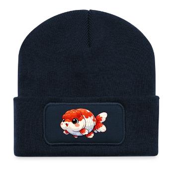 Rnachu Goldfisch Design - Recycelte Patch Beanie - French Navy - Vorne