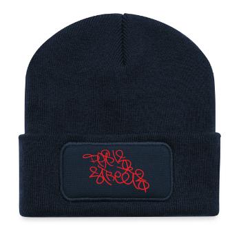 Souvenir d’art urbain Paris Streets - Beanie recyclé à patch - bleu marine - Devant