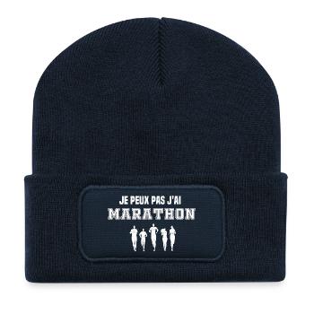 I can't I Marathon - Recycled Patch Beanie - french navy - Front
