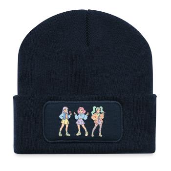 Kpop musique coréenne fille coréenne mignonne fans de kpop doigt - Beanie recyclé à patch - bleu marine - Devant