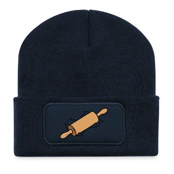 Rolling Pin Rolling Dough Roll Baking - Recycled Patch Beanie - french navy - Front