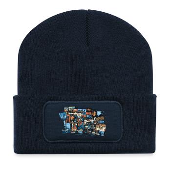 THE BLUES ROAD #2 – Ton & Bild - Recycelte Patch Beanie - French Navy - Vorne