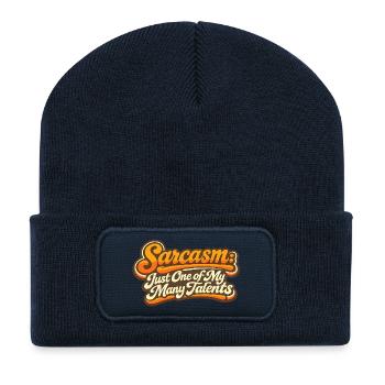 Sarkasmus eines meiner Talente Retro Spruch - Recycelte Patch Beanie - French Navy - Vorne