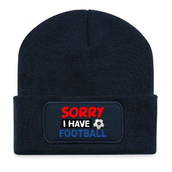 Sorry_i_have_football - Recycled Patch Beanie - french navy - Front