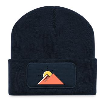 Mountains Sun Nature - Recycled Patch Beanie - french navy - Front