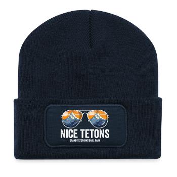 Schöne Tetons, Grand-Teton-Nationalpark, Grand Tet - Recycelte Patch Beanie - French Navy - Vorne