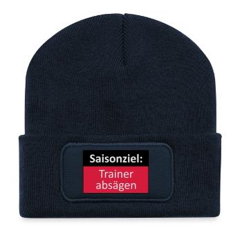 Trainer absägen - Recycelte Patch Beanie - French Navy - Vorne