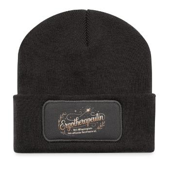 Ergotherapeutin Ergo Praxis Team Ergotherapie - Recycelte Patch Beanie - Dunkelgrau - Vorne