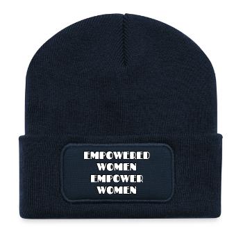 Empowered Women Bold Typography - Recycled Patch Beanie - french navy - Front