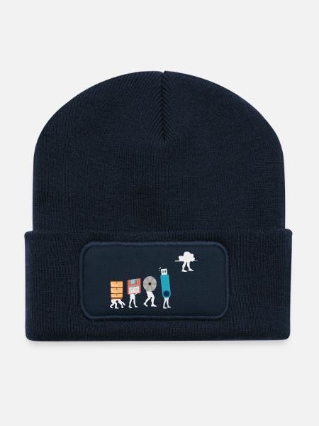 Cloud-Computing-Lustige Programmierer-Daten-KI-Software - Recycelte Patch Beanie - French Navy