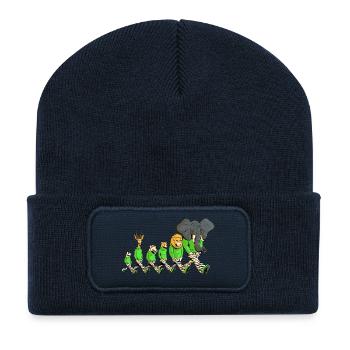 Animaux de la Savane en promenade - Beanie recyclé à patch - bleu marine - Devant