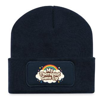 Mon thérapeute a abandonné - Beanie recyclé à patch - bleu marine - Devant