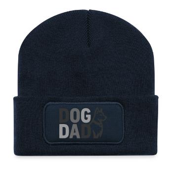Dog Dad Silhouette – Dog Dad Graphic - Recycled Patch Beanie - french navy - Front