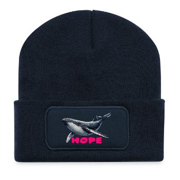 Baleines d’espoir - Espoir - Beanie recyclé à patch - bleu marine - Devant