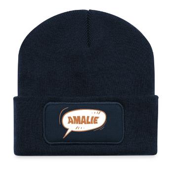 First name Amalie - Recycled Patch Beanie - french navy - Front