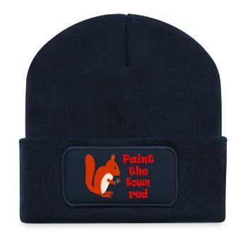 Eichhörnchenmaler: Male die Stadt rot - Recycelte Patch Beanie - French Navy - Vorne