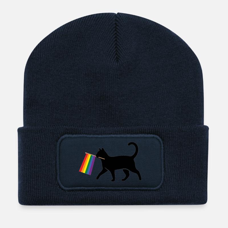 Pride Month LGBT – Ally Cat - Recycelte Patch Beanie - French Navy
