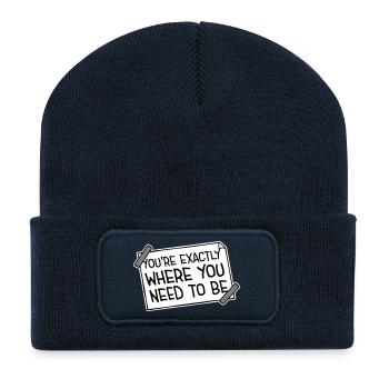 You're Exactly Where You Need To Be Inspiring - Recycled Patch Beanie - french navy - Front