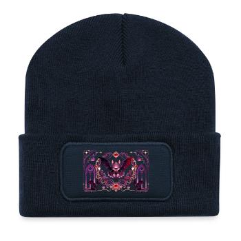 Chat vampire gothique Dark Fantasy Design de sorcellerie - Beanie recyclé à patch - bleu marine - Devant