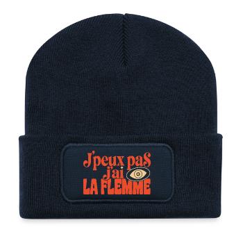 Flemme Pop Œil Retro - Beanie recyclé à patch - bleu marine - Devant