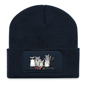 La Tribu des Chats Joyeux - Beanie recyclé à patch - bleu marine - Devant