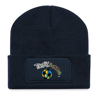 Think Positive Fußball - Recycelte Patch Beanie - French Navy - Vorne