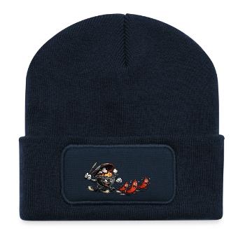 Heißer BBQ Wurstrennen BBQ - Recycelte Patch Beanie - French Navy - Vorne