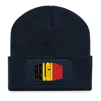 Belgium Fussball Shirt, Belgian Fan Design - Recycelte Patch Beanie - French Navy - Vorne