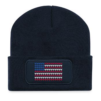 Patriotic Farmer Rooster Flock Poultry USA Pride C - Recycled Patch Beanie - french navy - Front