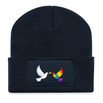 Friedenstaube Pride - Recycelte Patch Beanie - French Navy - Vorne